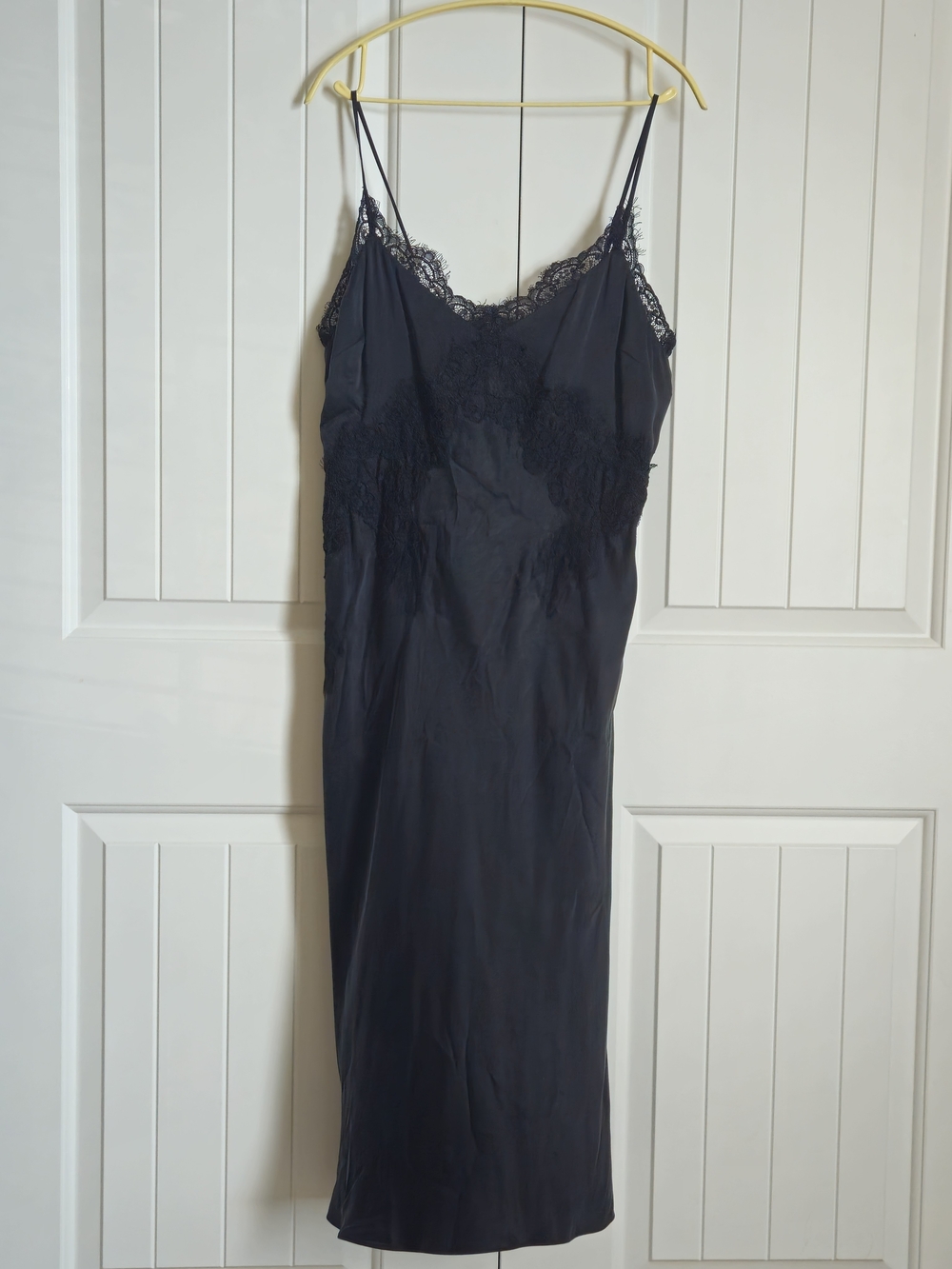 L'Agence Black Lace Slip V Neck Strappy Sleeveless Dress Size 8